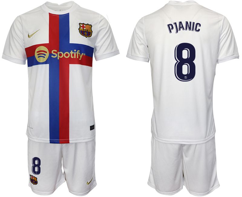Men 2022-2023 Club Barcelona white away #8 Soccer Jersey